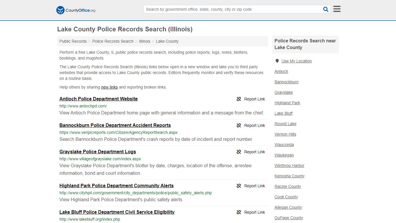 Police Records Search - Lake County, IL (Accidents & Arrest Records)